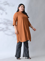 Dark Mustard Elegance Rayon Straight Kurta for Women