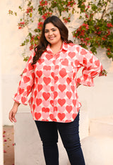 Plus Size Heart Bloom Shirt | Desinoor