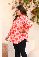 Plus Size Heart Bloom Shirt | Desinoor