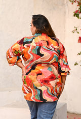 Plus Size Boho Swirl Abstract Shirt | Desinoor