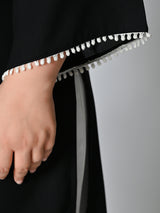 Plus Size Black Grace Anchor Embroidered Rayon Kurta | Desinoor