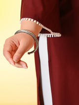 Plus Size Rust Grace Anchor Embroidered Kurta | Desinoor