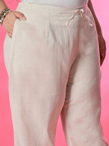 Plus Size Off White Cotton Flex Co-ord Set