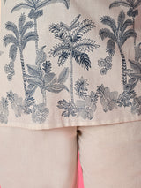 Plus Size Off White Cotton Flex Co-ord Set