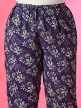 Plus Size Purple Georgette Embroidered Co-ord Set