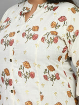 Plus Size Blossom Floral Prints Kurta Palazzo Set