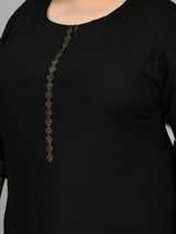 Plus Size Raven Black & Gold Kurta Set