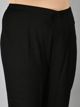 Plus Size Voguish Black Kurta Pant Set with Dupatta