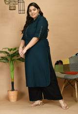 Plus Size Persuasive Pathani Kurta Palazzo Set