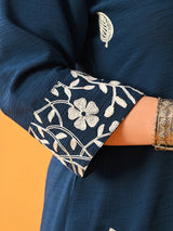 Plus Size Teal Floral Aari Kurta