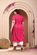 Plus Size Rani Striped Kurta Palazzo Set