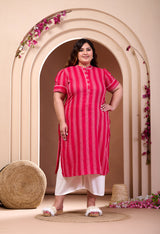 Plus Size Rani Striped Kurta Palazzo Set