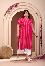Plus Size Rani Striped Kurta Palazzo Set