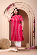 Plus Size Rani Striped Kurta Palazzo Set