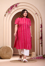 Plus Size Rani Striped Kurta Palazzo Set