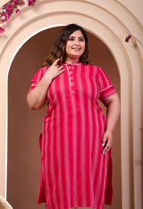 Plus Size Rani Striped Kurta Palazzo Set
