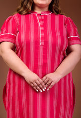 Plus Size Rani Striped Kurta Palazzo Set