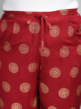 Plus Size Plus Size Maroon Rangoli Palazzo