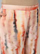 Plus Size Multicolored Tye Dye Co-ord Set with Designer Belt
