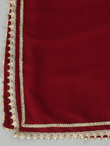 Plus Size Mystique Maroon Kurta Palazzo Set with Dupatta