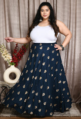 Plus Size Teal Treasure Plus Size Gold Skirt