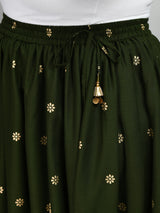 Plus Size Mehndi Gold Printed Skirt