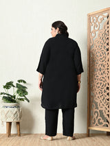 Plus Size Black Mirror Embellished Co-ord Set