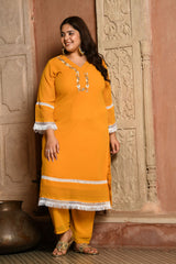 Magical Mustard Pakistani Embellished Kurta Set