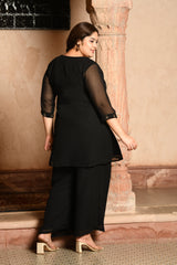 Plus Size Graceful Black Cut Dana Co-ord Set