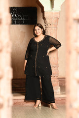 Plus Size Graceful Black Cut Dana Co-ord Set