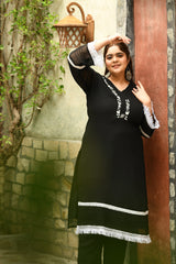 Plus Size Magical Black Pakistani Embellished Kurta Set