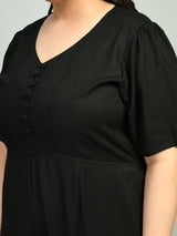 Plus Size Solid Black Jumpsuit