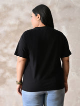 Plus Size Classic Black Relaxed Fit T-Shirt