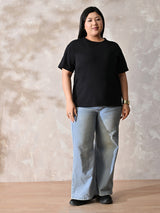 Plus Size Classic Black Relaxed Fit T-Shirt