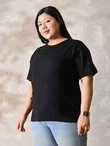 Plus Size Classic Black Relaxed Fit T-Shirt