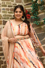 Plus Size Flattering Tye Dye Georgette Lehenga Choli with Dupatta