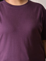 Plus Size Classic Purple Relaxed Fit T-Shirt