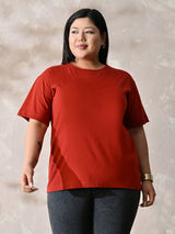Plus Size Classic Rust Relaxed Fit T-Shirt