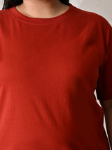 Plus Size Classic Rust Relaxed Fit T-Shirt