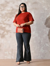 Plus Size Classic Rust Relaxed Fit T-Shirt