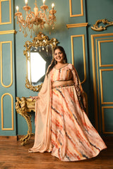 Plus Size Flattering Tye Dye Georgette Lehenga Choli with Dupatta