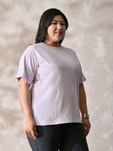 Plus Size Classic Lilac Relaxed Fit T-Shirt