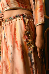 Plus Size Flattering Tye Dye Georgette Lehenga Choli with Dupatta