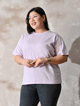 Plus Size Classic Lilac Relaxed Fit T-Shirt