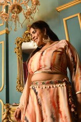 Plus Size Flattering Tye Dye Georgette Lehenga Choli with Dupatta