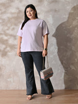 Plus Size Classic Lilac Relaxed Fit T-Shirt