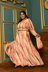 Plus Size Flattering Tye Dye Georgette Lehenga Choli with Dupatta