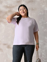 Plus Size Classic Lilac Relaxed Fit T-Shirt