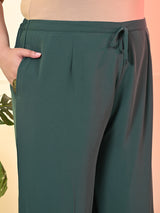 Plus Size Sea Green Embroidered Kurta Set with Dupatta