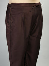 Plus Size Brown Coffee Three Sequin Kurta Set with Dupatta